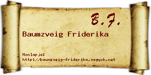 Baumzveig Friderika névjegykártya